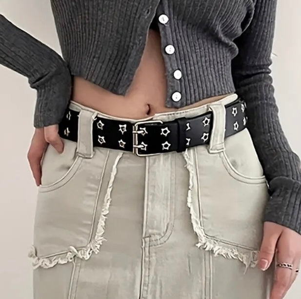 Star Studded Leather Belt