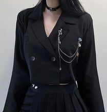 Load image into Gallery viewer, Black Chained Cropped Blazer
