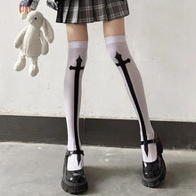 Load image into Gallery viewer, Over The Knee Cross Socks
