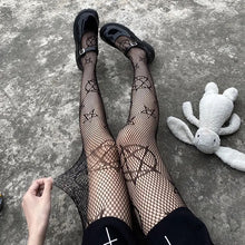 Load image into Gallery viewer, Pentagram Fishnet Tights
