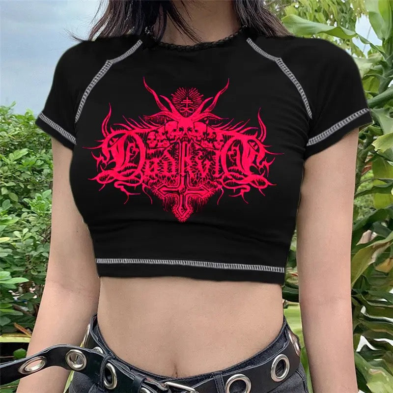 Y2K Gothic Crop Top