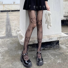 Load image into Gallery viewer, Pentagram Fishnet Tights

