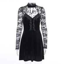 Load image into Gallery viewer, Black Velvet Mini Dress
