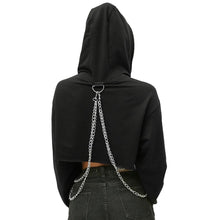 Load image into Gallery viewer, Black Chained Cropped Hoodie
