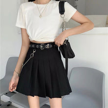Load image into Gallery viewer, Black Belted Pleated Mini Skirt
