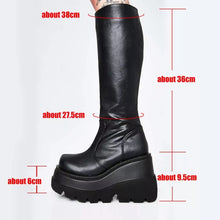 Load image into Gallery viewer, Gothic Chunky Faux Leather Boots
