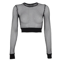 Load image into Gallery viewer, Sheer Fishnet Crop Top
