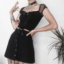 Load image into Gallery viewer, Gothic Lace Up Crop Top
