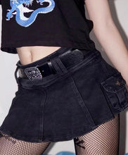 Load image into Gallery viewer, Black Denim Mini Skirt
