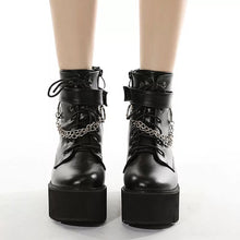Load image into Gallery viewer, Chained Chunky Lace Up Boots
