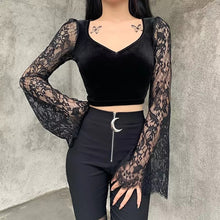 Load image into Gallery viewer, Witchy Velvet Crop Top
