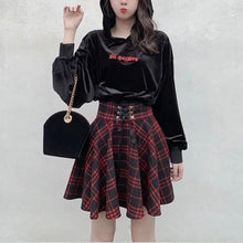 Load image into Gallery viewer, Harajuku Plaid Lace Up Skirt

