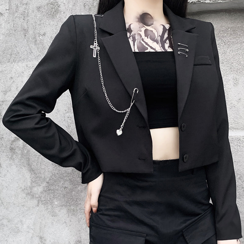 Chained Cropped Blazer