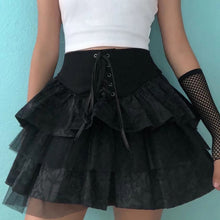 Load image into Gallery viewer, Black Ruffle Mini Skirt
