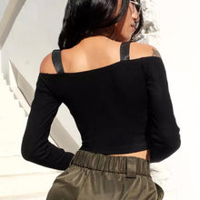Load image into Gallery viewer, E-Girl Buckle Strap Crop Top
