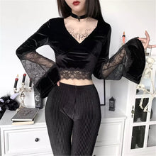 Load image into Gallery viewer, Witchy Lace Crop Top

