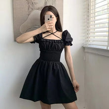 Load image into Gallery viewer, Black Criss Cross Vintage Dress
