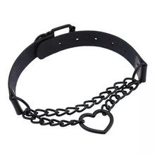 Load image into Gallery viewer, Black Chained Heart Choker
