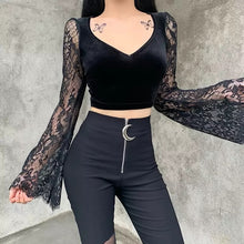Load image into Gallery viewer, Witchy Velvet Crop Top
