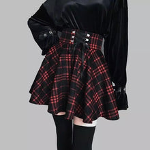 Load image into Gallery viewer, Harajuku Plaid Lace Up Skirt
