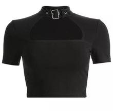 Load image into Gallery viewer, Cropped Collar Choker Top
