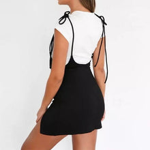 Load image into Gallery viewer, Black Suspender Mini Dress
