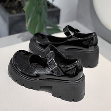 Load image into Gallery viewer, Chunky Black Lolita Shoes
