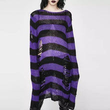 Load image into Gallery viewer, Grunge-Style Striped Sweater
