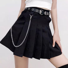 Load image into Gallery viewer, Black Belted Pleated Mini Skirt
