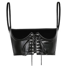 Load image into Gallery viewer, Black Faux Leather Corset Top
