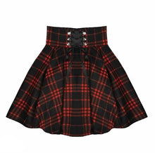 Load image into Gallery viewer, Harajuku Plaid Lace Up Skirt
