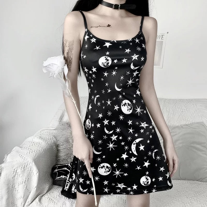Witchy Moon & Stars Mini Dress