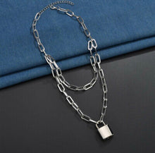 Load image into Gallery viewer, Double Chain Padlock Necklace
