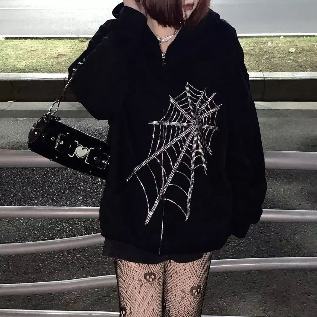 Spider Web Hooded Jacket