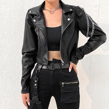 Load image into Gallery viewer, Cropped Faux Leather Jacket
