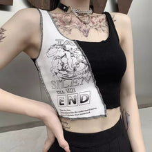 Load image into Gallery viewer, Asymmetric Patchwork Crop Top
