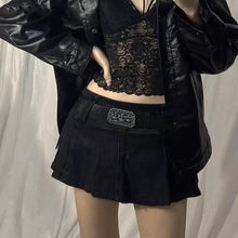 Load image into Gallery viewer, Black Denim Mini Skirt
