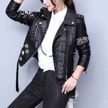 Load image into Gallery viewer, Punk Graffiti Faux Leather Jacket
