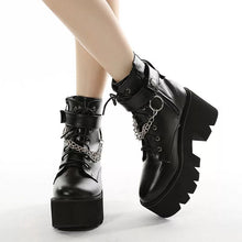 Load image into Gallery viewer, Chained Chunky Lace Up Boots
