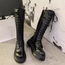 Load image into Gallery viewer, Black Chunky Lace Up Boots
