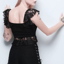 Load image into Gallery viewer, Off Shoulder Lace Crop Top
