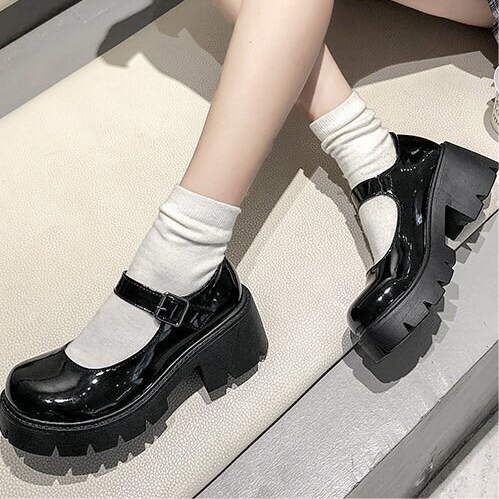 Chunky Black Lolita Shoes