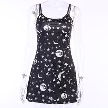 Load image into Gallery viewer, Witchy Moon &amp; Stars Mini Dress
