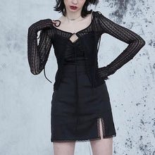 Load image into Gallery viewer, Gothic Satin Mini Dress
