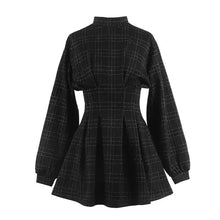 Load image into Gallery viewer, Black Plaid Mini Dress
