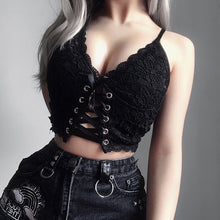 Load image into Gallery viewer, Gothic V-Neck Lace Cami Top
