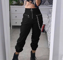 Load image into Gallery viewer, O-Ring Zip Up Chained Pants

